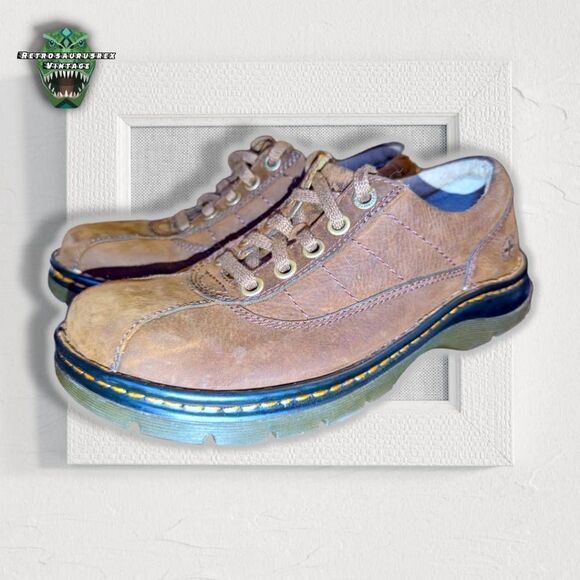 Dr Martens Y2K Vintage John Crazy Horse Leather 10 Hole Oxfords, Size 7 - Picture 6 of 9